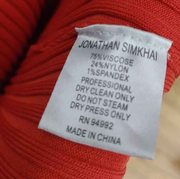 Jonathan Simkahi red ribbed bodycon midi dress S $750 - Picture 8 of 8